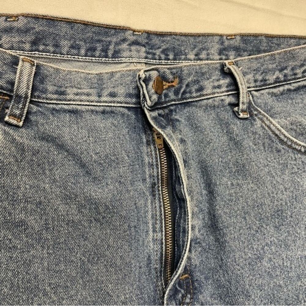Vintage Rustler Denim Blue Jeans Men’s Size 38 x 29 medium wash distressed - Picture 9 of 10